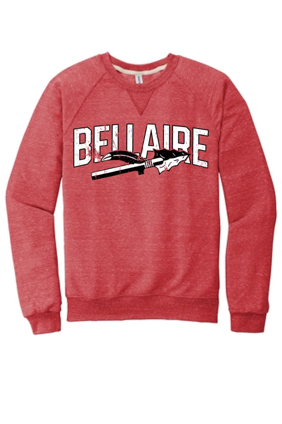 Bellaire 2024 100 Jerzees Snow Heather French Terry Raglan Crew