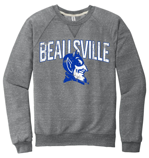 Beallsville 2024 100 Jerzees Snow Heather French Terry Raglan Crew