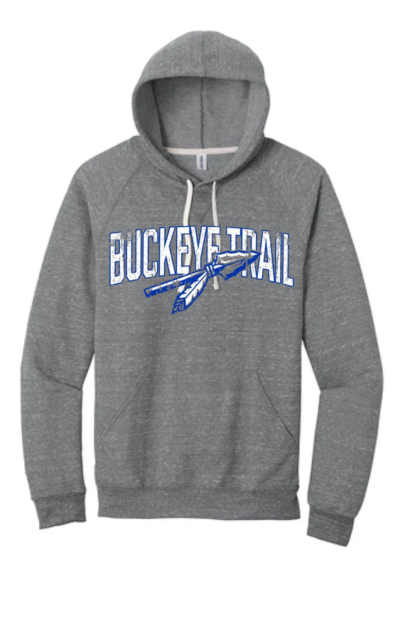 Buckeye Trail 2024 100 Jerzees Snow Heather French Terry Raglan Hoodie