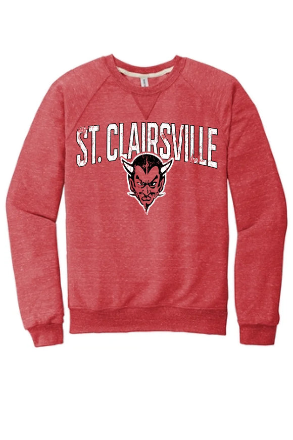 St. Clairsville 2024 100 Jerzees Snow Heather French Terry Raglan Crew