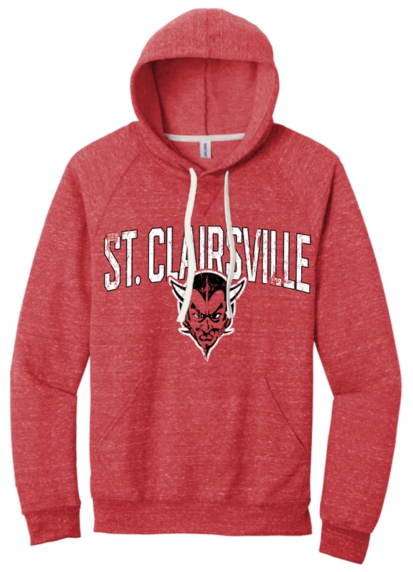 St. Clairsville 2024 100 Jerzees Snow Heather French Terry Raglan Hoodie