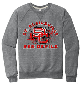 St. Clairsville 2024 101 Jerzees Snow Heather French Terry Raglan Crew