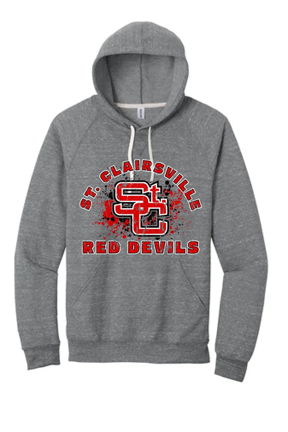 St. Clairsville 2024 101 Jerzees Snow Heather French Terry Raglan Hoodie