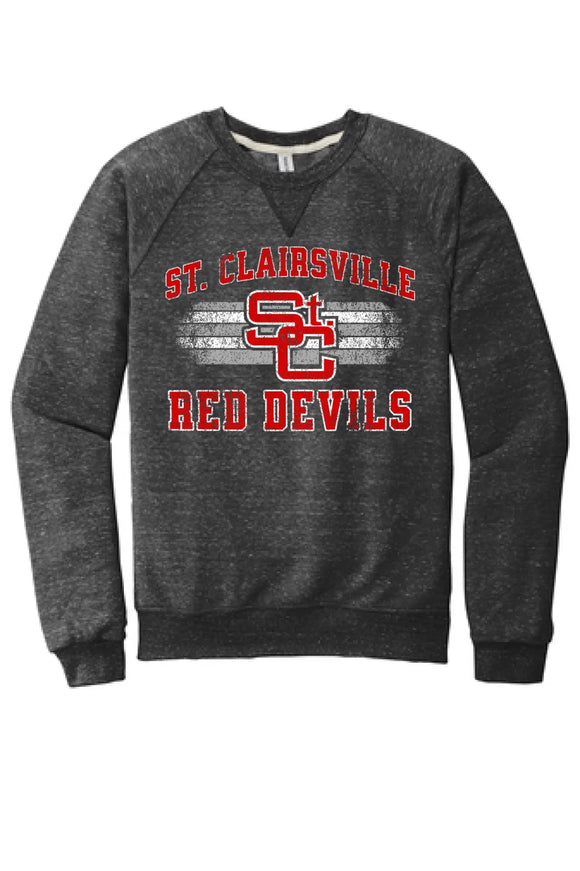 St. Clairsville 2024 102 Jerzees Snow Heather French Terry Raglan Crew