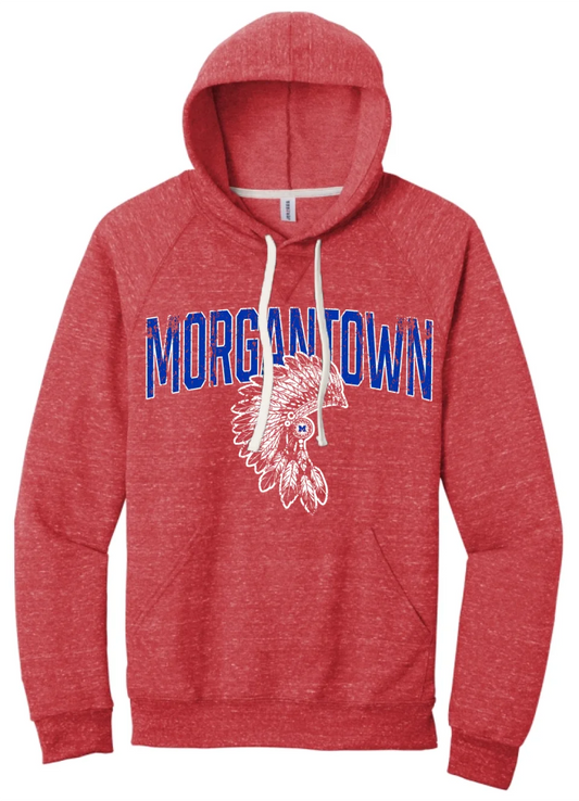 Morgantown 2024 100 Jerzees Snow Heather French Terry Raglan Hoodie