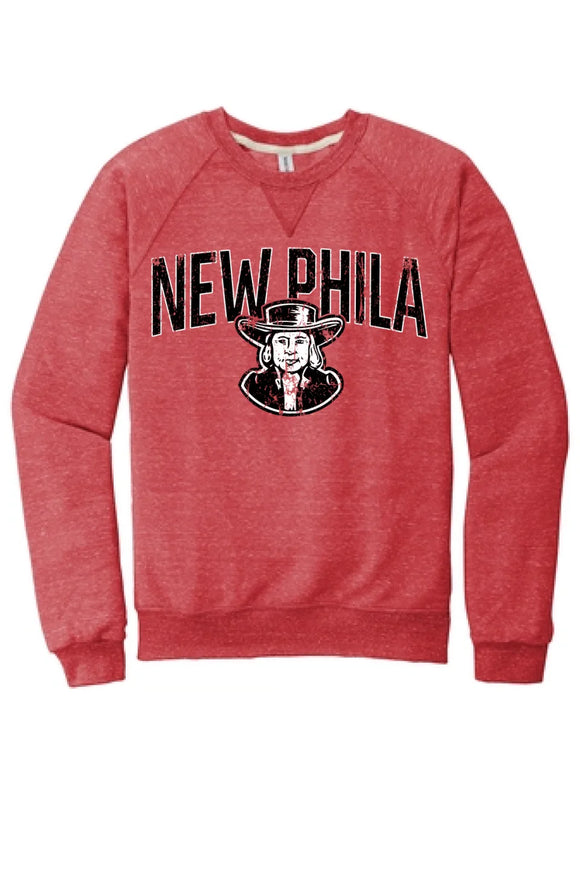 New Philadelphia 2024 100 Jerzees Snow Heather French Terry Raglan Crew