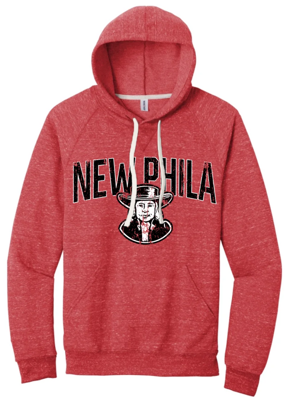 New Philadelphia 2024 100 Jerzees Snow Heather French Terry Raglan Hoodie