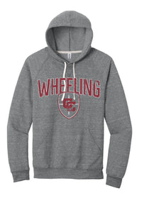 Wheeling Central Catholic 2024 100 Jerzees Snow Heather French Terry Raglan Hoodie