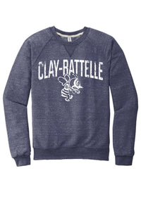 Clay-Battelle 2024 100 Jerzees Snow Heather French Terry Raglan Crew