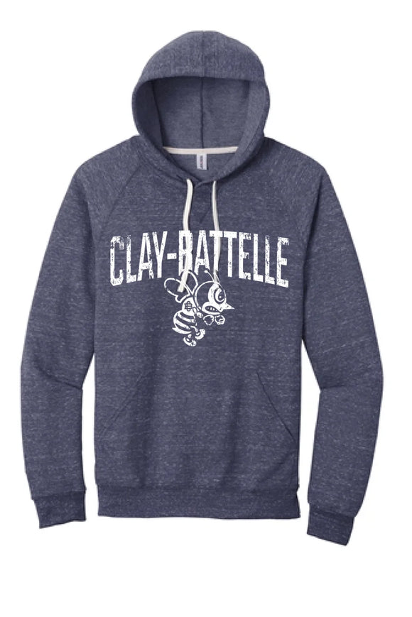 Clay-Battelle 2024 100 Jerzees Snow Heather French Terry Raglan Hoodie