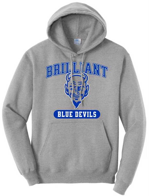 Brilliant Blue Devils 2024 100 Core Fleece Pullover Hooded Sweatshirt