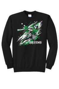 Baseball Slugger- Dark Green CUSTOM TEXT Core Fleece Crewneck Sweatshirt