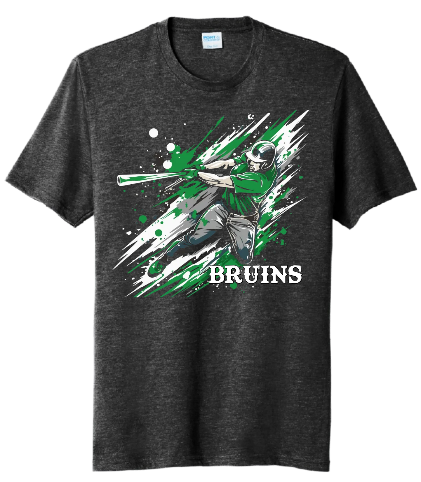 Baseball Slugger- Dark Green CUSTOM TEXT Tri-Blend Tee