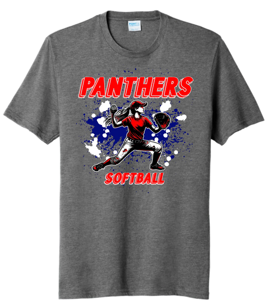 Softball Throw- Navy, White, Red CUSTOM TEXT Tri-Blend Tee