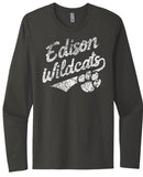 Edison Script Distressed Next Level Cotton Long Sleeve Tee