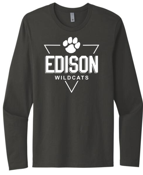 Edison Triangle Badge Next Level Cotton Long Sleeve Tee