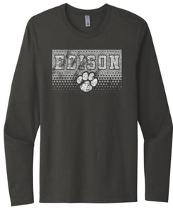 Edison Distressed Triangle Next Level Cotton Long Sleeve Tee