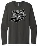 Edison Tail Script Next Level Cotton Long Sleeve Tee