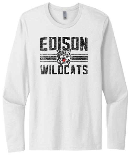 Retro Edison Wildcat Next Level Cotton Long Sleeve Tee