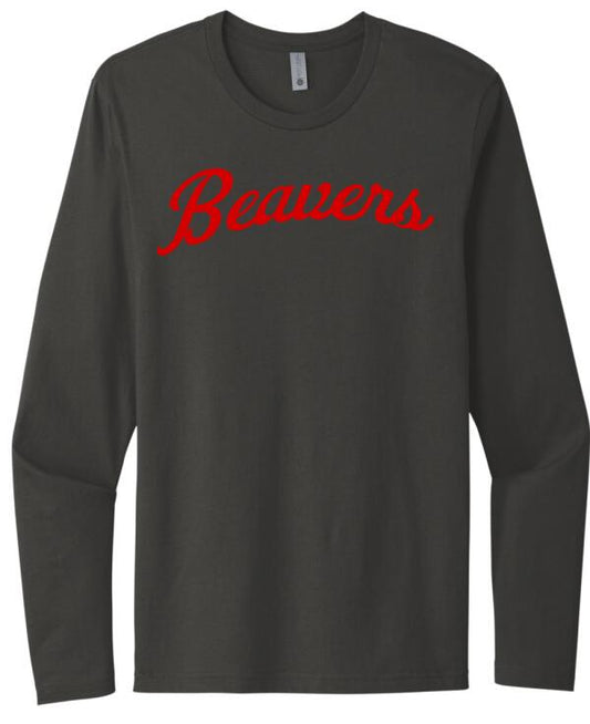 Beaver Local Script Next Level Cotton Long Sleeve Tee