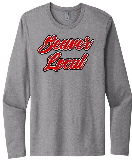 Beaver Local Thick Script Next Level Cotton Long Sleeve Tee