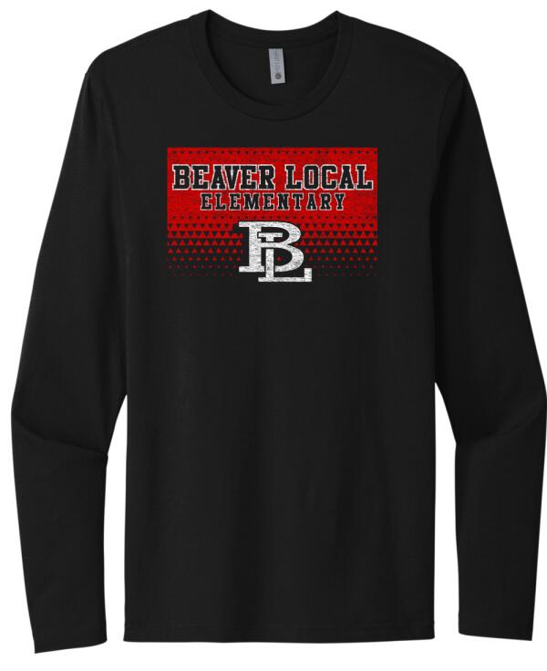 Beaver Local Triangles Next Level Cotton Long Sleeve Tee