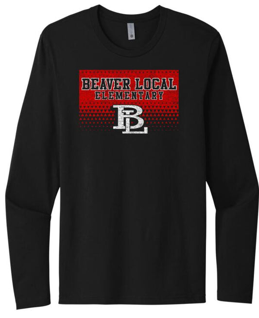 Beaver Local Triangles Next Level Cotton Long Sleeve Tee