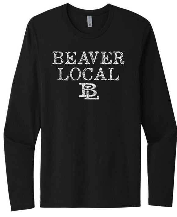 Beaver Local Distressed Next Level Cotton Long Sleeve Tee