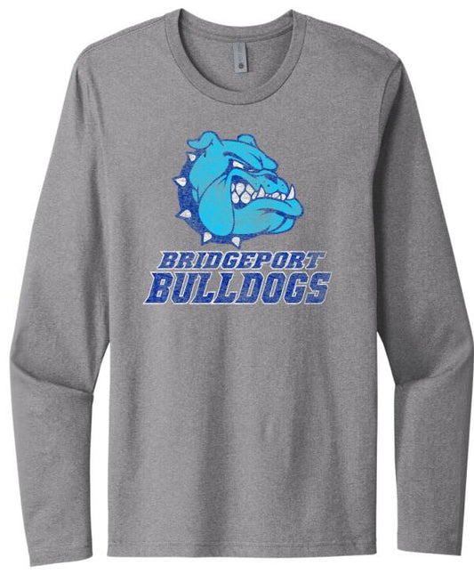 Bridgeport Bulldog Head Next Level Cotton Long Sleeve Tee