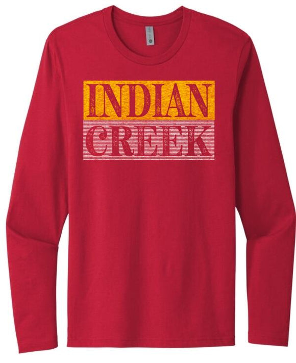 Indian Creek Distressed Lines Next Level Cotton Long Sleeve Tee