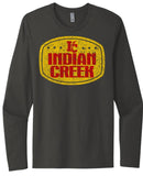 Indian Creek Distressed Badge Next Level Cotton Long Sleeve Tee