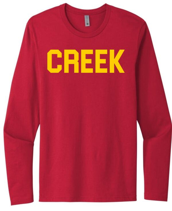 Indian Creek Letters Next Level Cotton Long Sleeve Tee