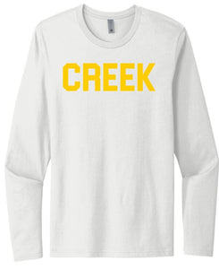 Indian Creek Letters Next Level Cotton Long Sleeve Tee