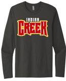 Indian Creek Distressed Crown Next Level Cotton Long Sleeve Tee