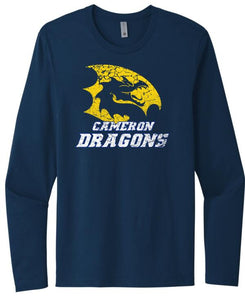 Cameron Dragon Logo Next Level Cotton Long Sleeve Tee