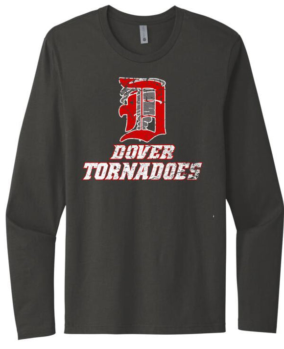 Dover Tornadoes Logo Next Level Cotton Long Sleeve Tee