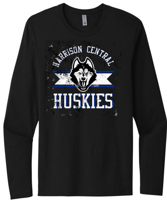 Harrison Central Distressed Next Level Cotton Long Sleeve Tee