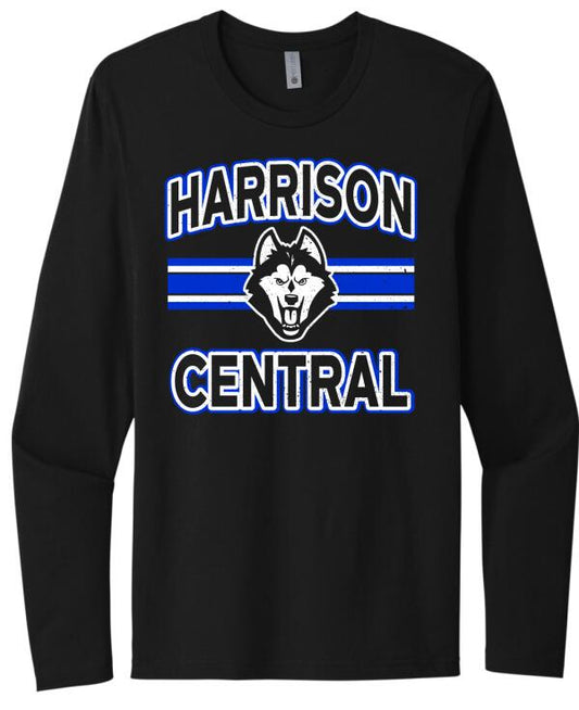 Harrison Central Store Stripes Next Level Cotton Long Sleeve Tee