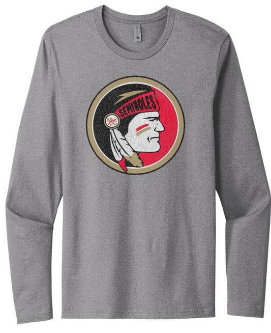 Monroe Central Distressed Logo Next Level Cotton Long Sleeve Tee