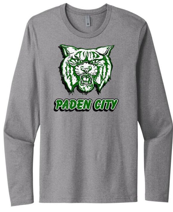 Paden City Distressed Logo Next Level Cotton Long Sleeve Tee