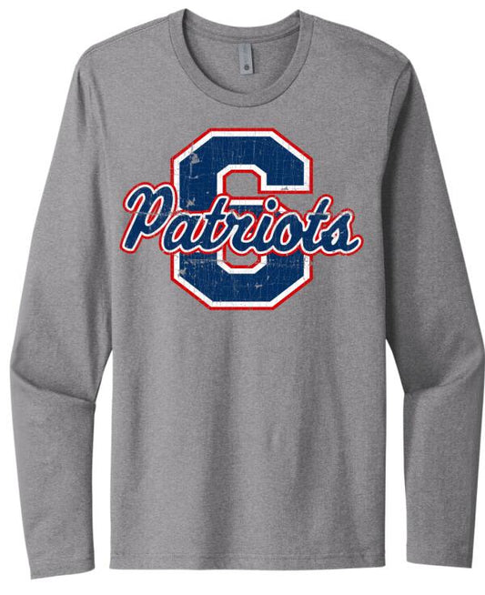 Parkersburg South Distressed Logo Next Level Cotton Long Sleeve Tee
