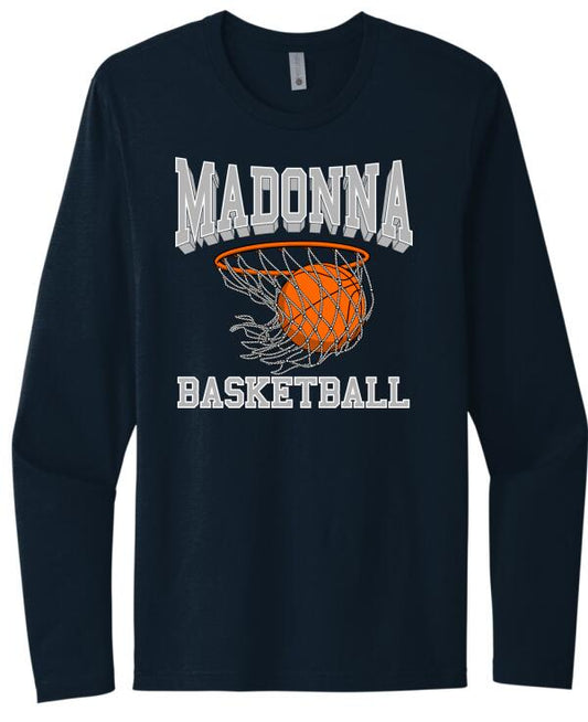 Weirton Madonna Hoops Next Level Cotton Long Sleeve Tee