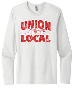 Union Local Jets Bold Distressed Next Level Cotton Sleeve Tee