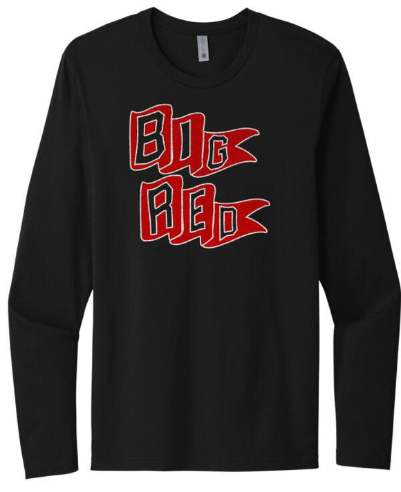 Steubenville Big Red Distressed Pennant Next Level Cotton Long Sleeve Tee