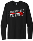 Steubenville Big Red Distressed Elevate Next Level Cotton Long Sleeve Tee