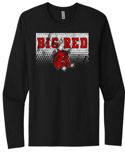 Steubenville Big Red Distressed Triangles Next Level Cotton Long Sleeve Tee