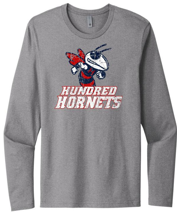 Hundred Hornets Logo Next Level Cotton Long Sleeve