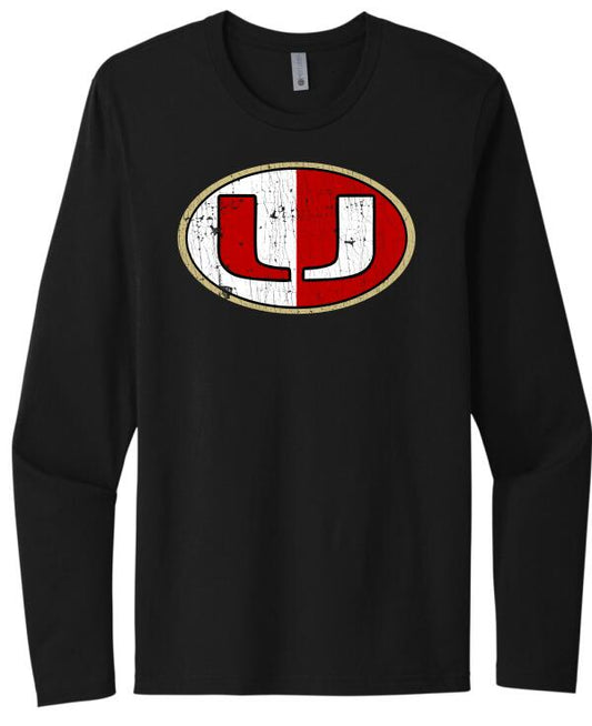 University Distressed Logo Next Level Cotton Long Sleeve