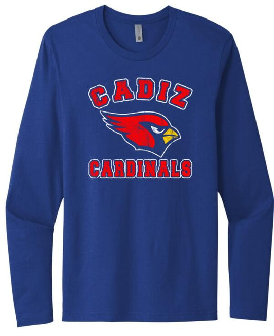 Cadiz Cardinals Distressed Fierce Next Level Cotton Long Sleeve