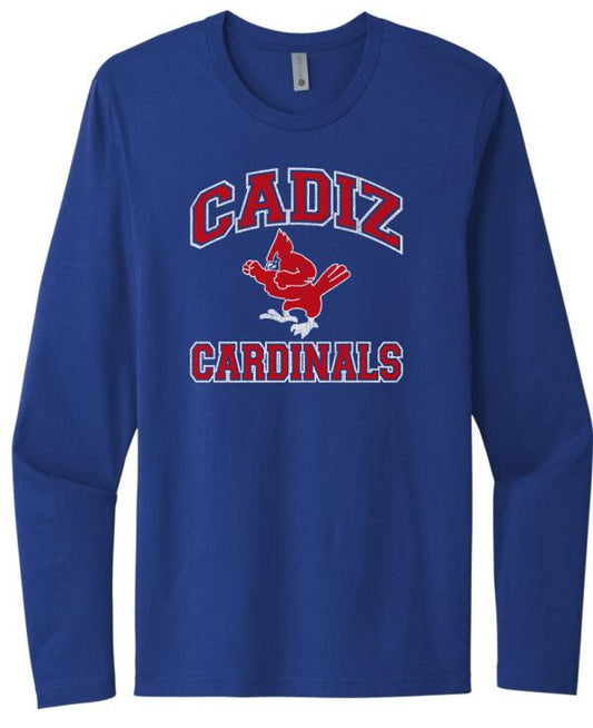 Cadiz Cardinals Vintage Fighting Distressed Next Level Cotton Long Sleeve